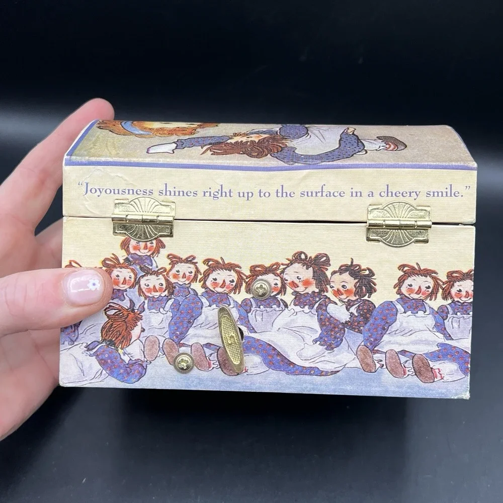 VTG 1969 Raggedy Ann Wood‎ Jewelry Chest Music Box Schylling Dancing ANN ~ WORKS